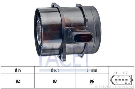 Расходомер воздуха - (530136733AA, 53013673AA, 0000942248) FACET 10.1359