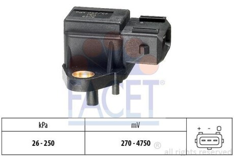 Датчик тиску наддуву (3 конт.) BMW 3(E36)/5(E34,E39)/7(E38) 2.5D 91-07 - FACET 10.3029