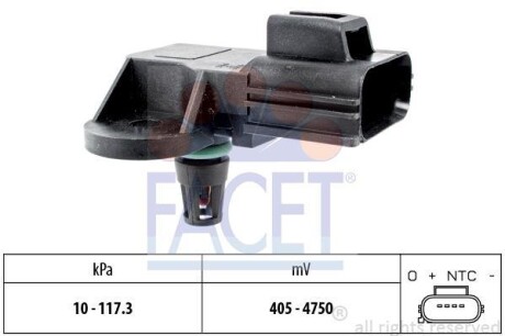 Датчик тиску наддуву (4 конт.) FORD FOCUS II/MONDEO III/IV 1.8-2.5 00- - (8942097209000, 1119939, 1439900) FACET 10.3100