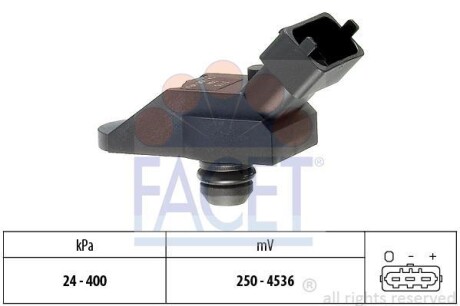 Датчик давления наддува (3 конт.) BMW 3(E46)/5(E39,E60)/X5(E53) 2.5D/3.0D 98-10 - (13327785354, 6238222, 93171659) FACET 10.3115 (фото 1)