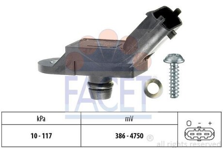 Датчик тиску наддуву (4 конт.) AUDI A1/A3-A8/CADDY/PASSAT/T5 1.2-6.3 03- - FACET 10.3133