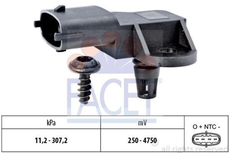 Датчик тиску вихлопних газів Fiat Doblo / Ford Focus/Mondeo/Transit Connect 1.0-2.3 i/EcoBoost 11-> (10.3341) - (163661, 6M349J433AA, 1448387) FACET 103341