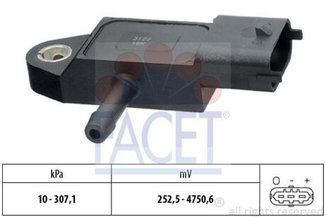 Датчик тиску повітря Transit 2.4 TDCi (06-14) - (1440437, 6X719F479AA) FACET 103348