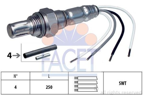 Лямбда-зонд Mercedes/BMW/Audi/VW - (95VW9F472FA, 6K0906265AK, 6K0906265A) FACET 10.7007