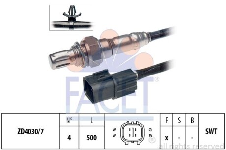 Датчик кислорода (лямбда-зонд) Mitsubishi Outlander ii 3.0 4wd (09-12) (10.7658) - FACET 107658