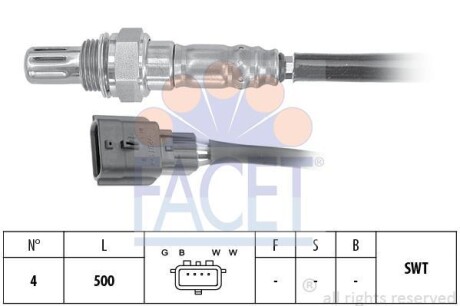 Датчик кислорода Captur 0.9 Tce, 1.2 Tce (13-) - (a4155420100, 2269000Q1D, 226A47260R) FACET 108094 (фото 1)