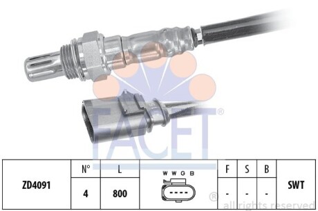 Лямбда-зонд VW Golf/Passat/Tiguan 1.2-2.0 TSI/TDI 12-> - FACET 10.8199