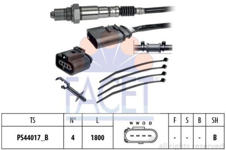 Лямбда-зонд Audi A4/A6/ Skoda Octavia/ VW Bora/Golf/Passat 1.0-6.0 94-10 - (021906262C, 058906265B, 058906265C) FACET 10.8247 (фото 1)