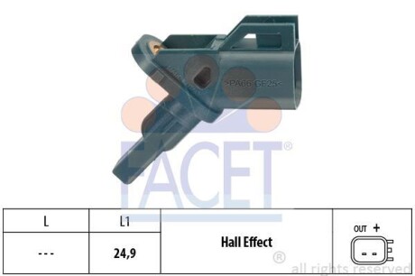 Датчик ABS Ford FOCUS,C-MAX,MONDEO IV 03- перед Л/Пр - FACET 21.0002