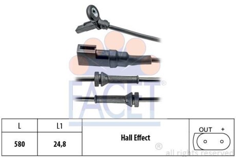 Датчик ABS Ford FOCUS 1.4-2.0 98-04 передній Л/Пр (21.0023) - (1064227, 1093743, 98AG2B372AE) FACET 210023