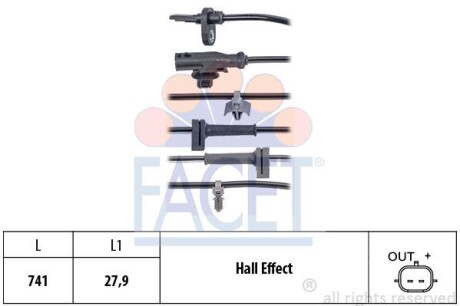 Датчик ABS передній Ford Courier 14-> (21.0124) - FACET 210124