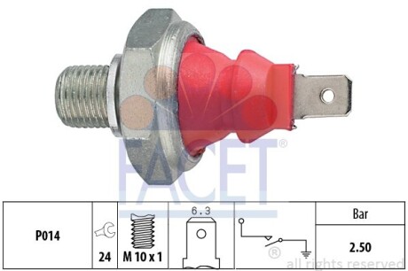 Датчик давления масла Audi A8 2.8 (96-02) - (8353060020, 078919081A, 078919081C) FACET 7.0111