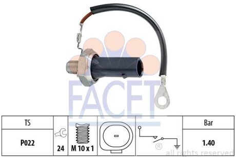 Гідравлічний вимикач Made in Italy - OE Equivalent - (06E919031) FACET 7.0167