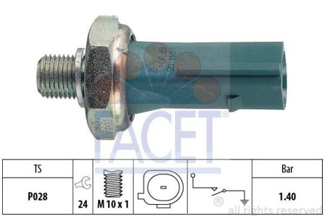 Датчик тиску оливи Audi A6 4.2 fsi quattro (06-11) (7.0171) - (079919081, 95560609102) FACET 70171