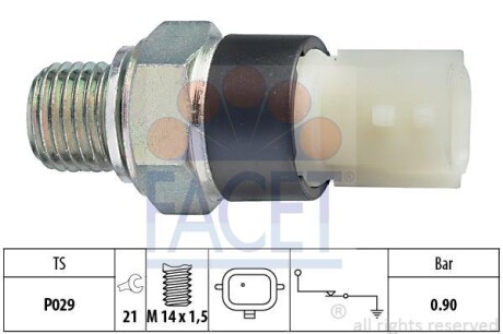 Датчик тиску мастила Clio 1.2 16V (05-) - (8200359629, 8200367215, 8200367216) FACET 70179