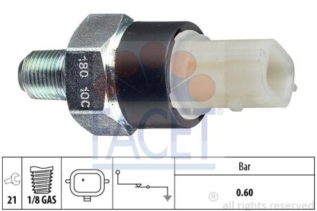 Датчик давления масла Dacia Dokker 1.2 tce (12-) (7.0180) - (2507000Q0A, 8200673257, 25240CK80B) FACET 70180