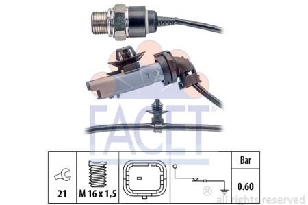 Датчик давления масла (0,5bar/1 конт./серий) Berlingo/Partner/C4/308 09- 1.6HDi (7.0199) - FACET 70199