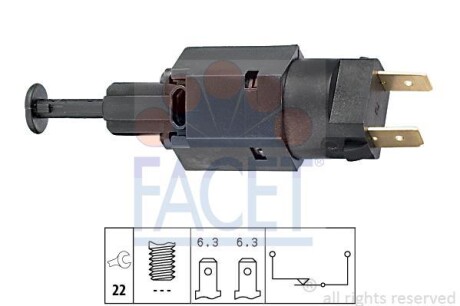 Датчик стоп-сигналу Opel Kadett E 84-/Vectra B 95- - (1240591, 1239433, 477945515) FACET 7.1050