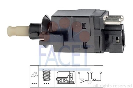 Датчик стоп-сигналу W124/140/201/202/210 (під педаль) - (5101495AA, 8571011020) FACET 7.1088 (фото 1)