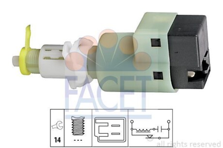 Датчик стоп-сигнала Fiat Albea 1.2 (98-09) (7.1107) - (46423532, 46423232, 46541912) FACET 71107