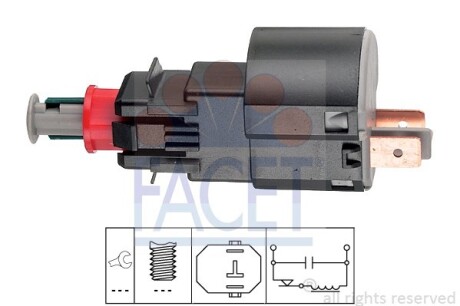 Датчик стоп-сигнала Opel Omega b 3.0 v6 (94-01) (7.1162) - (1240597, 13118574, 13173407) FACET 71162