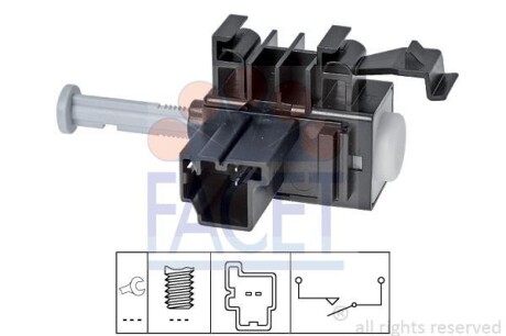 Датчик стоп-сигнала Ford Galaxy 1.6 ecoboost (10-15) - (1439868, 30773748, 6G9T11A152AA) FACET 7.1236