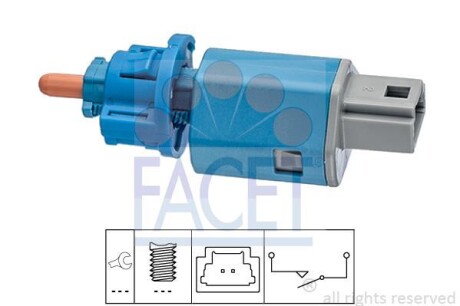 Вимикач стоп-сигнала Megane 96- - (253253287R, 253250005R) FACET 7.1274