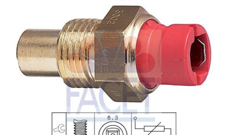 Датчик, температура охлаждающей жидкости, Датчик, температура охлаждающей жидкости, Датчик, температура охлаждающей жидкости - (3911470, 3920759, 3933797) FACET 7.3002