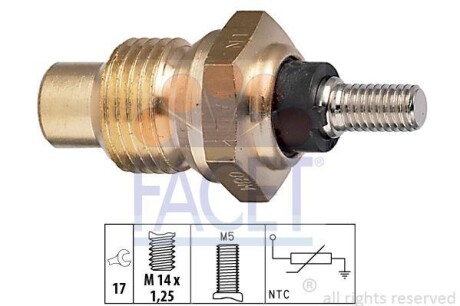 Датчик температури охолоджуваної рідини Fiat Ducato 1.8-2.0 i 82-> - (7910247507, 024220, 7701348143) FACET 7.3003