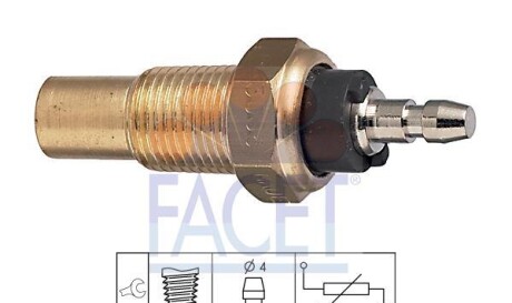Датчик, температура охлаждающей жидкости, Датчик, температура охлаждающей жидкости, Датчик, температура охлаждающей жидкости - (gtr142, 37750pc1004, e92z10884c) FACET 7.3056 (фото 1)