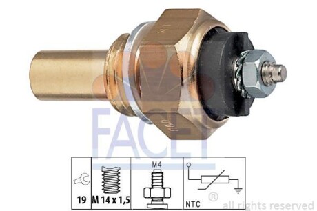 Датчик температури охолоджуваної рідини MB 609-814D (24V) - (a0015422317) FACET 7.3112