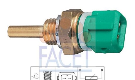 Датчик, температура охлаждающей жидкости, Датчик, температура охлаждающей жидкости, Датчик, температура охлаждающей жидкости - (1920Q2, 30011, 55131) FACET 7.3149