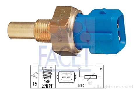 Датчик температури Fiesta 1.3i 95-02/ Transit 2.5 TD/D 88-00 - FACET 7.3156