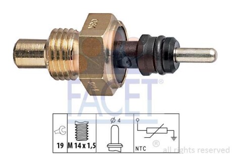 Датчик температури MB C-class (w202) c 200 d (202.120) (93-00) (7.3214) - FACET 73214