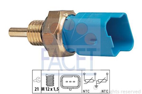 Датчик температури Citroen Berlingo 1.4 i (mfkfx, mfkfw) (96-08) (7.3291) - (133897, 1338A6, 1365086CT0) FACET 73291