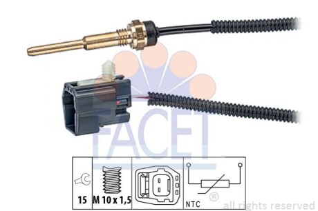 Датчик температури Transit (V184)/(V347) 2.4DI (в ГБЦ) - FACET 7.3331