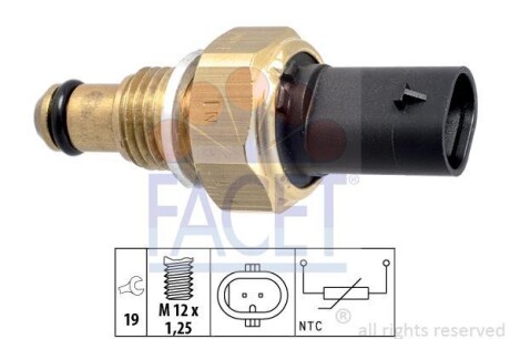 Датчик температури MB W176/W204/906/W639 1.1-2.1 CDI 03- - (k68089399AA, K68144113AA, 331104X400) FACET 7.3338