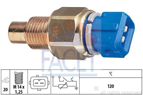 Датчик температури Berlingo/Partner 1.8/1.9D (120C)/Scudo/Ducato - (024268, 024280, 024285) FACET 7.3558