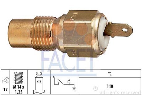 Датчик включения вентилятора Peugeot 405 ii 1.9 d (97-99) (7.4030) - FACET 74030