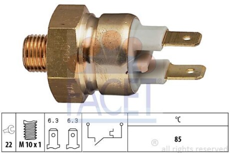 Датчик температури VW Passat 2.0/2.2 83-88 /Audi 100/90/A6 2.0-2.5 83-96 - FACET 7.4056