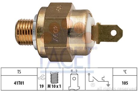 Датчик включения вентилятора аної рідини VW LT 2.4 D/TD 83-> (7.4097) - FACET 74097