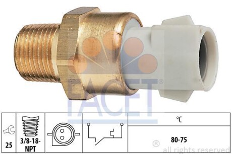 Датчик включения вентилятора Ford Escort 86 express 1.4 i (86-90) (7.5052) - FACET 75052