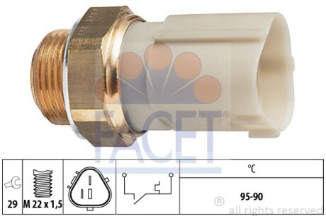 Датчик вмикання вентилятора A3/Leon/Octavia/Golf IV 96- - FACET 7.5262
