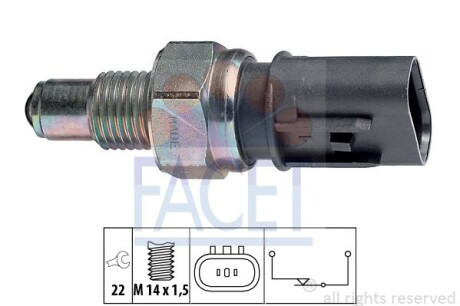 Датчик заднього ходу Hyundai Accent 94-00/Sonata 91-99/ Mitsubishi Carisma 97-06/Colt 86-00/Galant 8 - (9386039012) FACET 7.6084