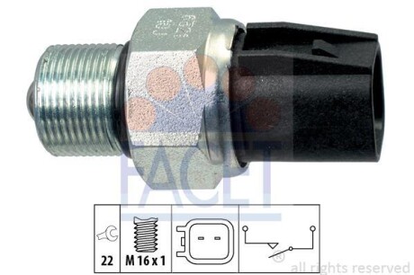 Выключатель, фара заднего хода - (yc1t15520bb, 1096415) FACET 7.6321