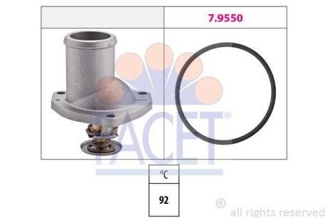 Термостат Opel Ascona C/Kadett E/Omega A/Vectra A 1.8-2.0 82-02 (92C) з прокладкою - (01338054, 01338049, 1338054) FACET 7.8188