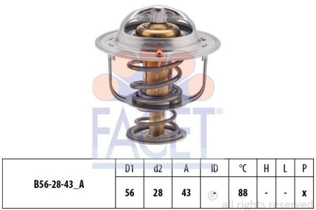 Термостат Mitsubishi Lancer 1.6 (03-08) (7.8407S) - (2120057J05, 212002W201, 212002W202) FACET 78407S