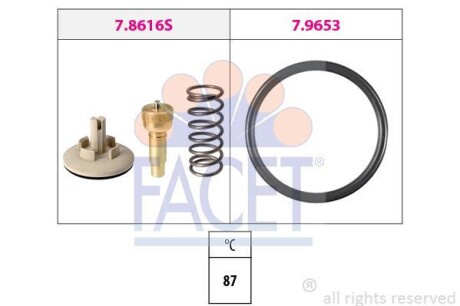 Термостат Skoda Roomster 1.2 (07-15) (7.8616) - (03C121110A) FACET 78616