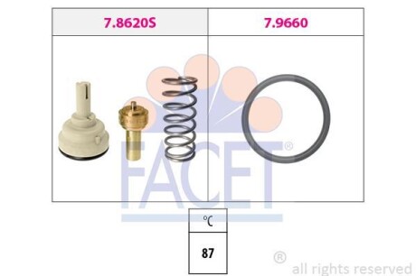 Термостат Audi A3 / Skoda Octavia / VW Golf/Passat/Touran 1.6 FSI 03-> - FACET 7.8620