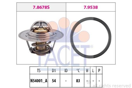 Термостат Skoda Roomster 1.4 (06-15) (7.8678) - (032121110F) FACET 78678